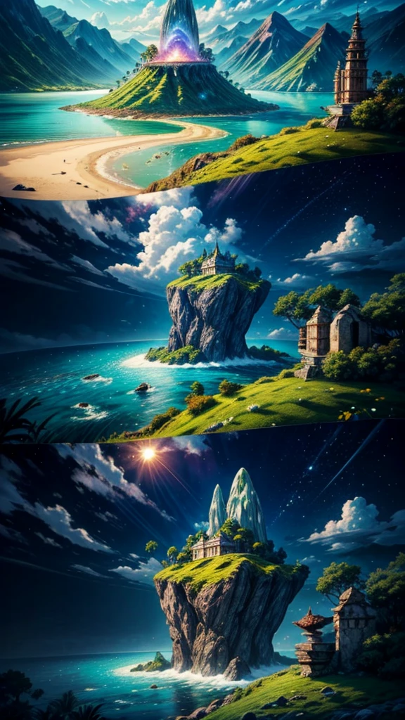 Islands in the sea,Fairy tale world,There is a dinosaur egg on the volcano,Neverland,Flying Dragon