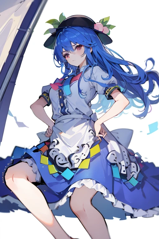 (masterpiece),Highest quality, Expressive eyes, Perfect Face, 1girl,
Large Breasts, H Cup, Nice breasts, Hands on hips,beautiful, nice,anime,girl,roller,hinanawi tenshi, Blue Hair, Blue Haired,tent , tent chest, tent breast, Floating clothes,Grab the waist, Grab the waist, Hands on hips , Hands on hips,Sitting, Sitting on ground, Put your feet on the ground