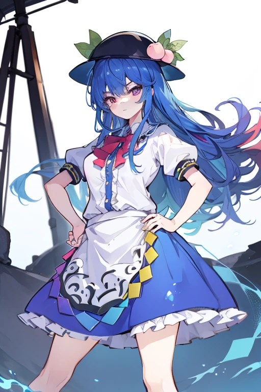 (masterpiece),Highest quality, Expressive eyes, Perfect Face, 1girl,
Large Breasts, H Cup, Nice breasts, Hands on hips,beautiful, nice,anime,girl,roller,hinanawi tenshi, Blue Hair, Blue Haired,tent , tent chest, tent breast, Floating clothes,Grab the waist, Grab the waist, Hands on hips , Hands on hips,Sitting, Sitting on ground, Put your feet on the ground