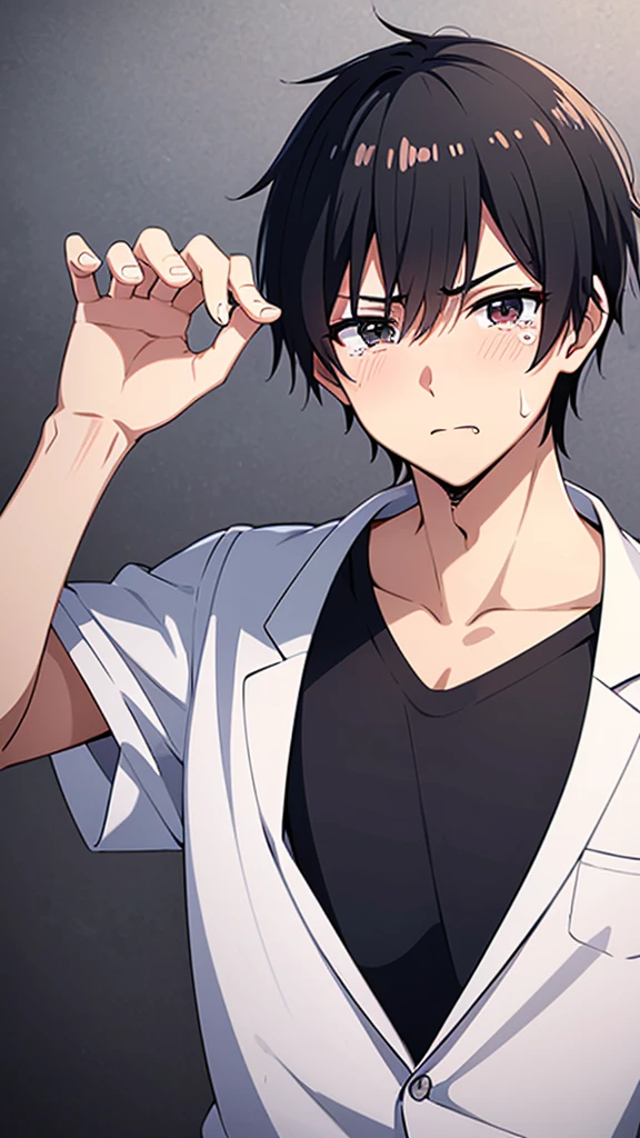 Japanese student style,,cool,,,A refreshing, athletic man,Still a virgin,,,boy,,,boys,,,Spiked Hair,charm,Slim figure,23 years old,,Tall,Everyday casual clothes,,,The male protagonist is,,With a confused look,,,,,Yeah.？why!?,,whyだ!?,,(街中でオレはComplete castrationされた:1.3),(Complete castration:1.3),(I am a man who has failed miserably in becoming an adult man.),,Super manly is slowly declining,,Castrated male,,,Male end,,Sexual sensations rise,,Daytime,Smooth,Skin texture,Functional beauty,shine,,,Breeze,A speck of dust,Natural light,face,hand,eye,blush,tears,,,Saliva,,,Accuracy,,Ultra correct,Biological,Excellent detailed ???????,4K,8k,Highest quality,Male Focus,,Depth of written boundary,Character Portrait,Black Hair,Punctuality,God is changing his body,He is the only one who is absurd.,From groom to toy,,