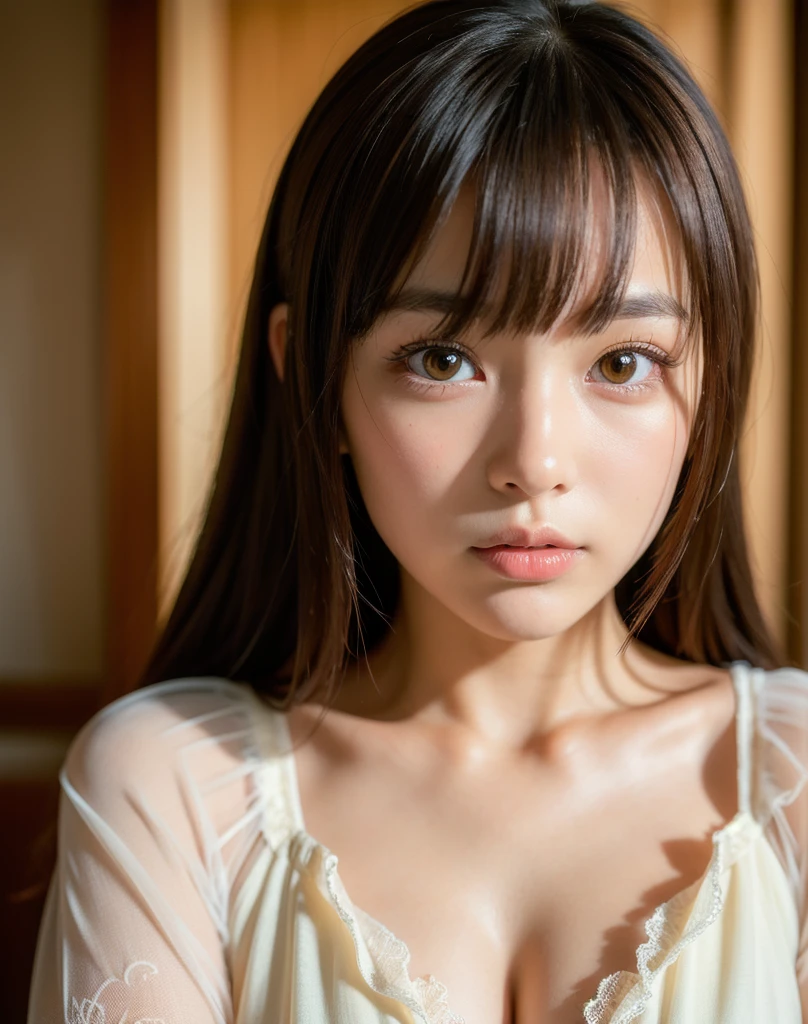 best quality, face focus, soft light, ultra high res, (photorealistic:1.4), RAW photo,
1japanese girl, solo, cute, (pupil, lights in the eyes), detailed beautiful face, (small chest),(high resolution detail of human skin texture),
(long hair),
indoor,
Damask Shirt Dress,
(portrait)