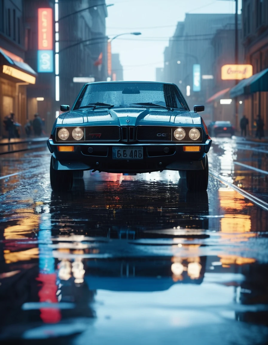 (Masterpiece, cinematic film still: 1.8). Close-up of car driving on wet street, Wojtek FUS, HypeRealistic octane rendering, 8K High Detail Concept Art, 8K Octane 3D Rendering, octane cgsociety, Daniel Maidman Octane Render, Render 8K octane number renderings realistically, Cinematic 4K wallpapers, Cinematic 4K wallpapers, Photo realistic octane rendering, octane trending on cgsociety