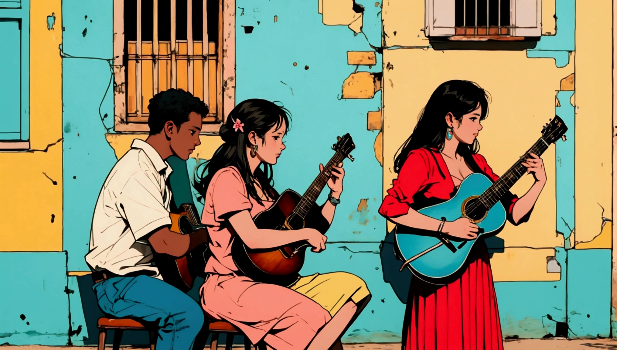 Musicians playing in Havana, Cuba々