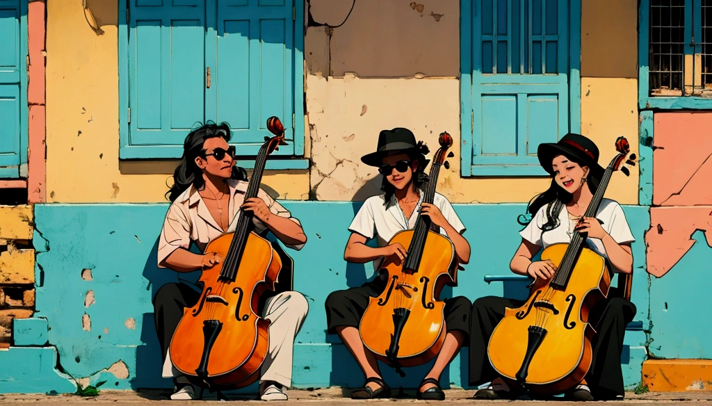 Musicians playing in Havana, Cuba々