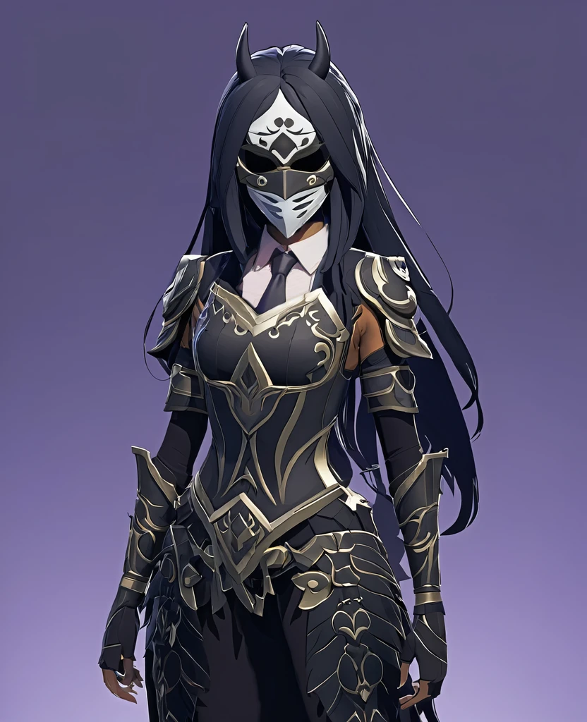 Add her a tie, wich look alike her outfit