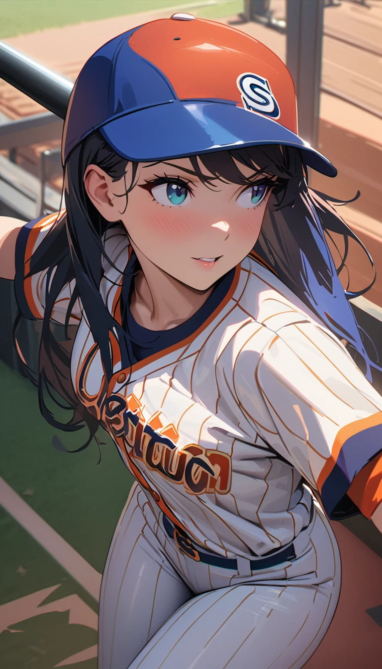 Woman hitting a home run,Baseball uniform,modern, Verism, masterpiece, textured skin, super detail, best quality, 4K