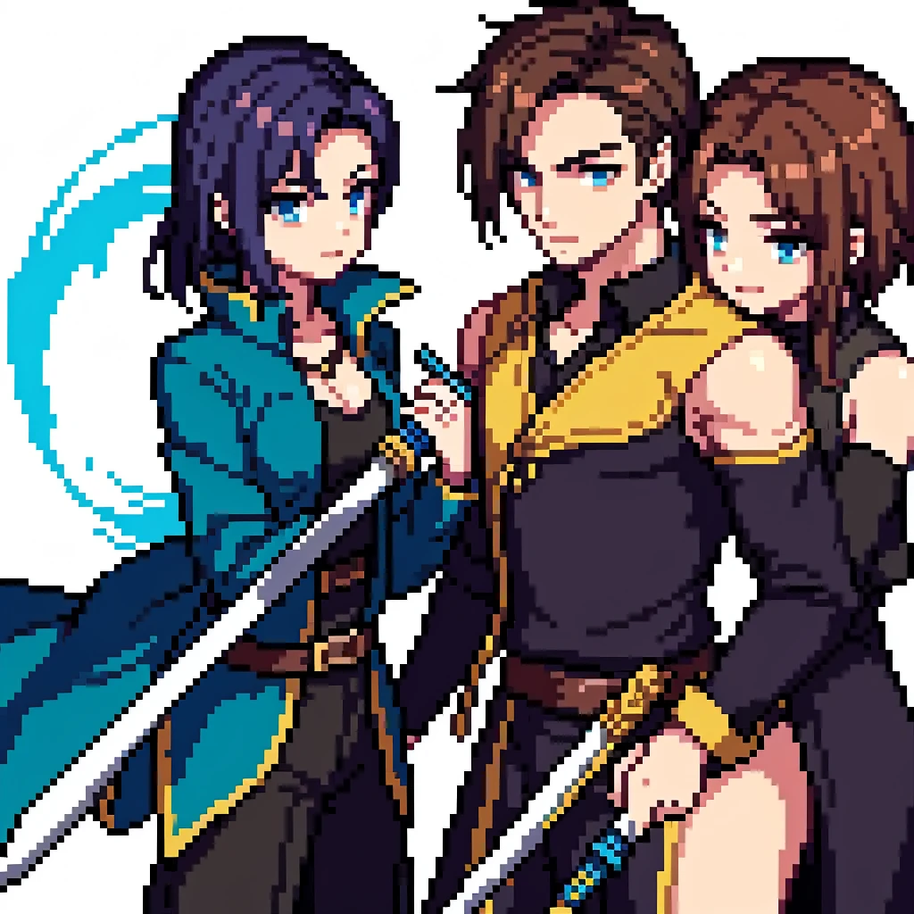 Male swordsman and female magician