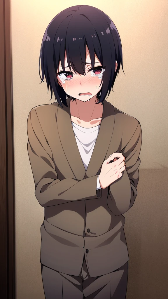 Japanese student style,,cool,,,A refreshing, athletic man,Still a virgin,,,boy,,,boys,,,Spiked Hair,charm,Slim figure,23 years old,,Tall,Everyday casual clothes,,,The male protagonist is,,With a confused look,,,,,Yeah.？why!?,,whyだ!?,,(街中でオレはComplete castrationされた:1.3),(Complete castration:1.3),(I am a man who has failed miserably in becoming an adult man.),,Super manly is slowly declining,,Castrated male,,,Male end,,Sexual sensations rise,,Daytime,Smooth,Skin texture,Functional beauty,shine,,,Breeze,A speck of dust,Natural light,face,hand,eye,blush,tears,,,Saliva,,,Accuracy,,Ultra correct,Biological,Excellent detailed anatomy,4K,8k,Highest quality,Male Focus,,Depth of written boundary,Character Portrait,Black Hair,Punctuality,God is changing his body,He is the only one who is absurd.,Fall from groom to animal,,The fall of the upper classes