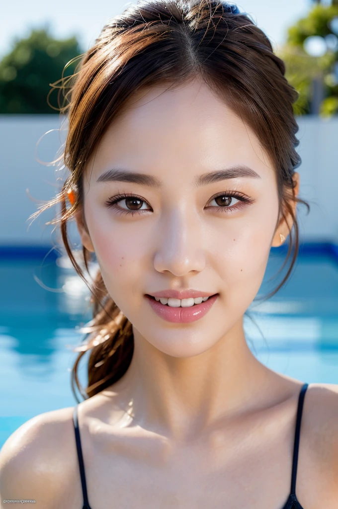 (best quality,highly detailed,masterpiece,8k,32k,UHD:1.2),
1girl,
highly detailed skin,
beautiful detailed eyes,
seductive smile,
poolside,