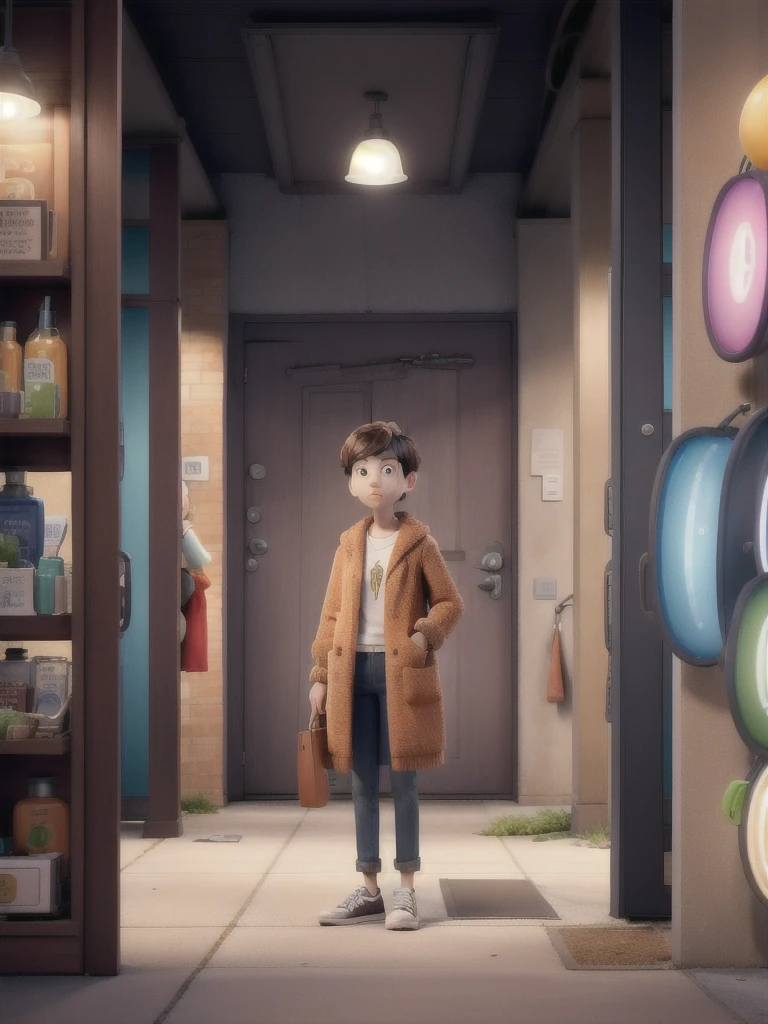 On one side, a person staring at their cell phone with a monotonous scene in the background. from the other, the same person without the cell phone, surrounded by creative and colorful elements, showing the difference between consuming and producing.