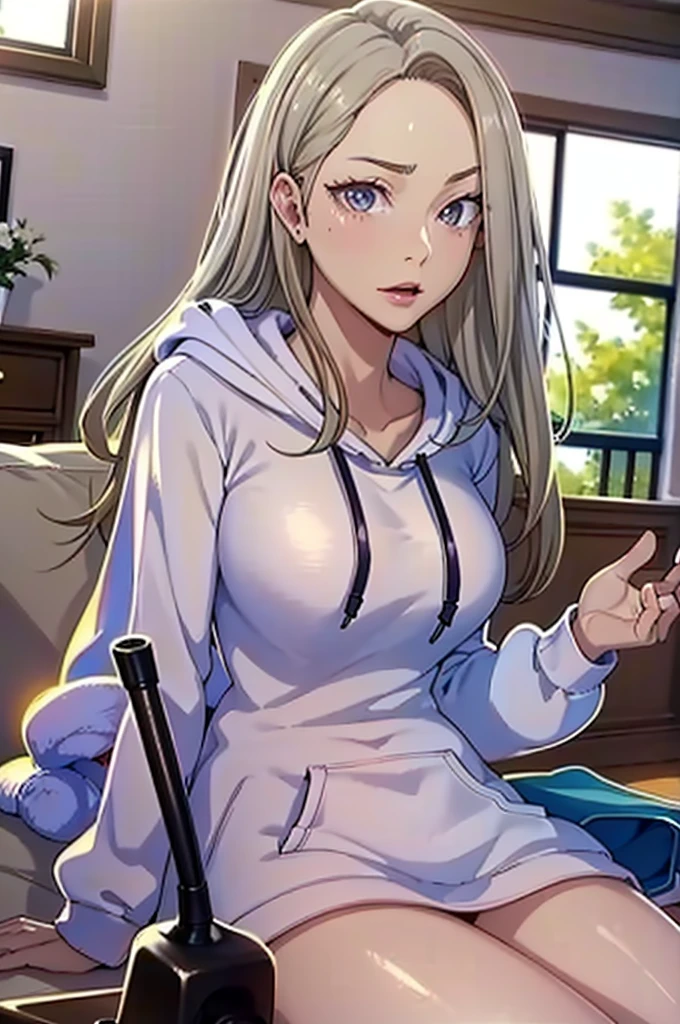 (masterpiece:1.2, best quality), (finely detailed beautiful eyes: 1.2), solo focus, (extremely detailed CG unity 8k wallpaper, masterpiece, best quality, ultra-detailed, best shadow), (detailed background), (beautiful detailed face, beautiful detailed eyes) , 1girl, noona, 1girl, solo, large breasts, (oversized hoodie:1.4), jeans, white shirt, holding handbag, High contrast, beautiful sexy woman, adult, (best illumination, an extremely delicate and beautiful),(simple backround, outdoors), looking at viewer,beautiful detailed glow,