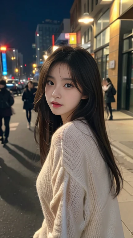1 Girl,On the Street,Soft Light,Chinese Beauty,Dark-haired,long hair