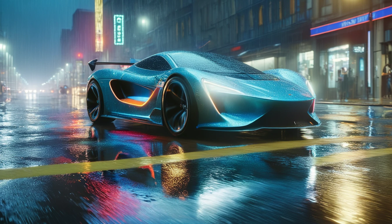 (Masterpiece, cinematic film still: 1.8). Close-up of car driving on wet street, Wojtek FUS, HypeRealistic octane rendering, 8K High Detail Concept Art, 8K Octane 3D Rendering, octane cgsociety, Daniel Maidman Octane Render, Render 8K octane number renderings realistically, Cinematic 4K wallpapers, Cinematic 4K wallpapers, Photo realistic octane rendering, octane trending on cgsociety