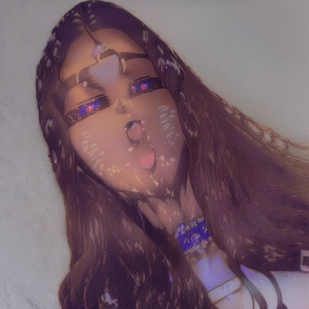 Arafa woman with long brown hair and white shirt, violet myers, 18 years old, Retrato Sophie Mudd, frontal image, 1 6 years old, 19 year old girl, she is about 1 6 years old, Kailee Mandel, 🤤 portrait of , about 19 years old, profile picture with headshot, very low quality image, ((ahegao:1.8))