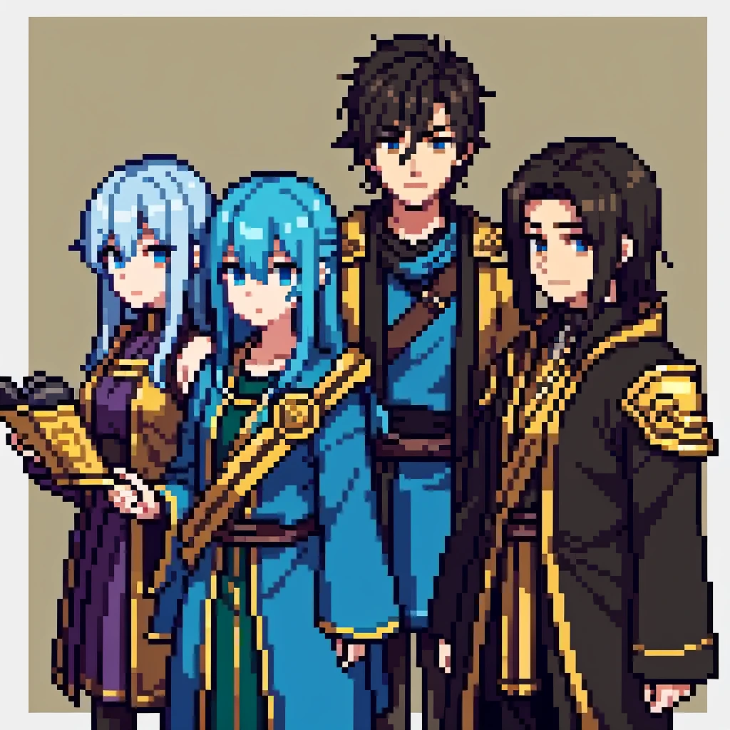 Swordsman(male)、Wizard(female)、hunter(male)、Bard(male)