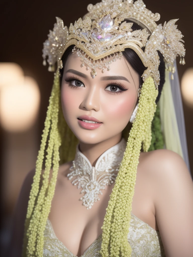 close up of beautiful woman, a sweet mouth, delicate lips, seductive lips, light on the face, dynamic pose, hiding hands, pengantin_sunda. Ultra detailed, 8K, HDR, Octane Render, Redshift, Unreal Engine 5. Professionally color graded, atmosphere, amazing depth, rich colors, powerful imagery, psychedelic overtones, 4K, 8K.