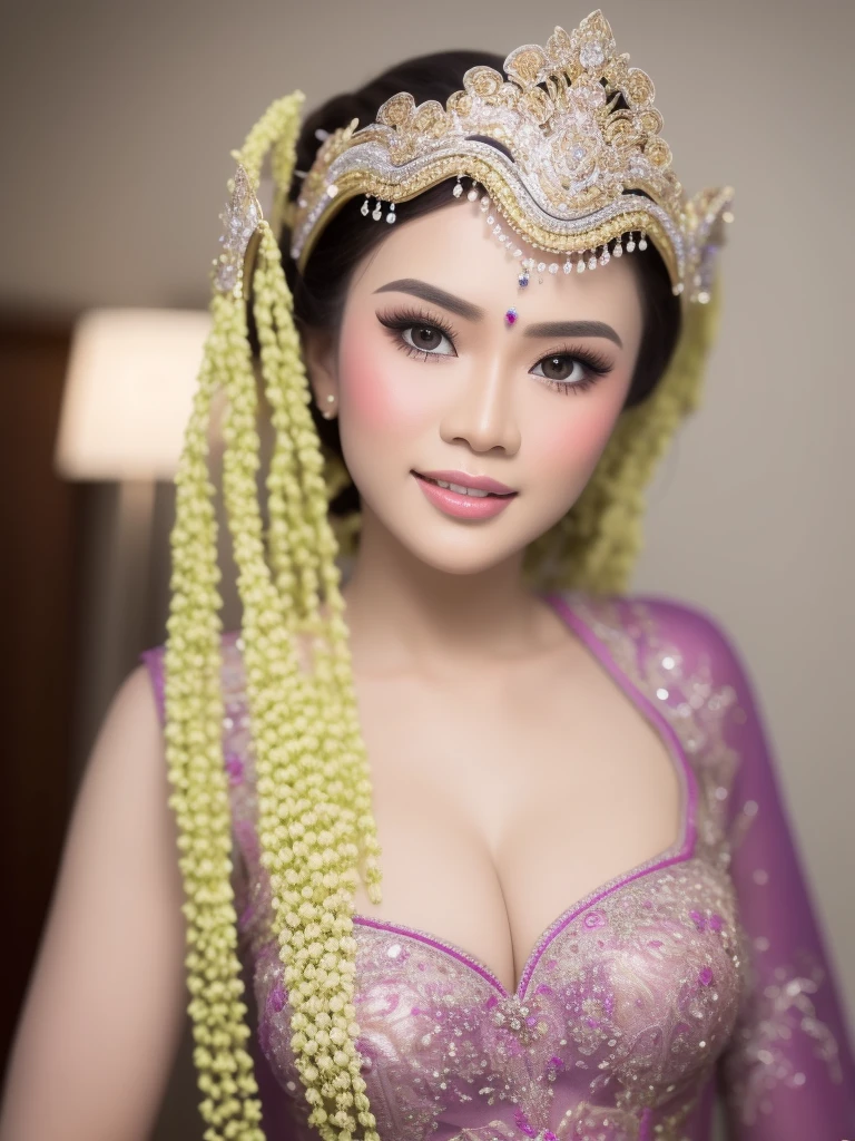 close up of beautiful woman, a sweet mouth, delicate lips, seductive lips, light on the face, dynamic pose, hiding hands, pengantin_sunda. Ultra detailed, 8K, HDR, Octane Render, Redshift, Unreal Engine 5. Professionally color graded, atmosphere, amazing depth, rich colors, powerful imagery, psychedelic overtones, 4K, 8K.