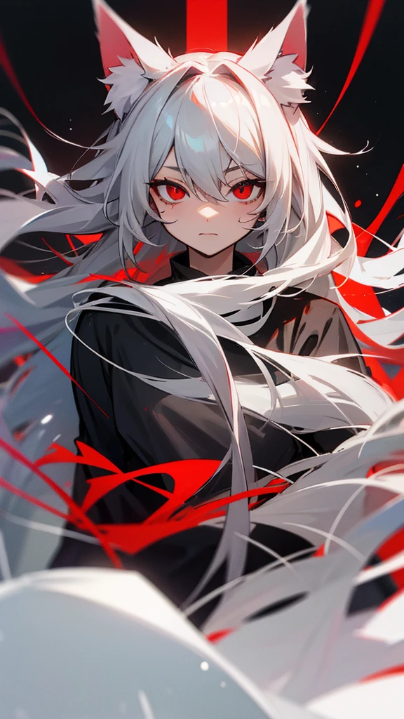 Highest quality　I have long hair　Gray Hair　Raw salt Noah　Red eyes　I don't have anything　Odd Eye　kind　Cat ear　　