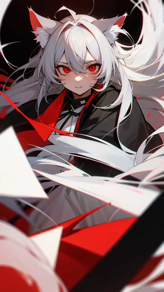 Highest quality I have long hair Gray Hair Raw salt Noah Red eyes I don't have anything Odd Eye kind Cat ear