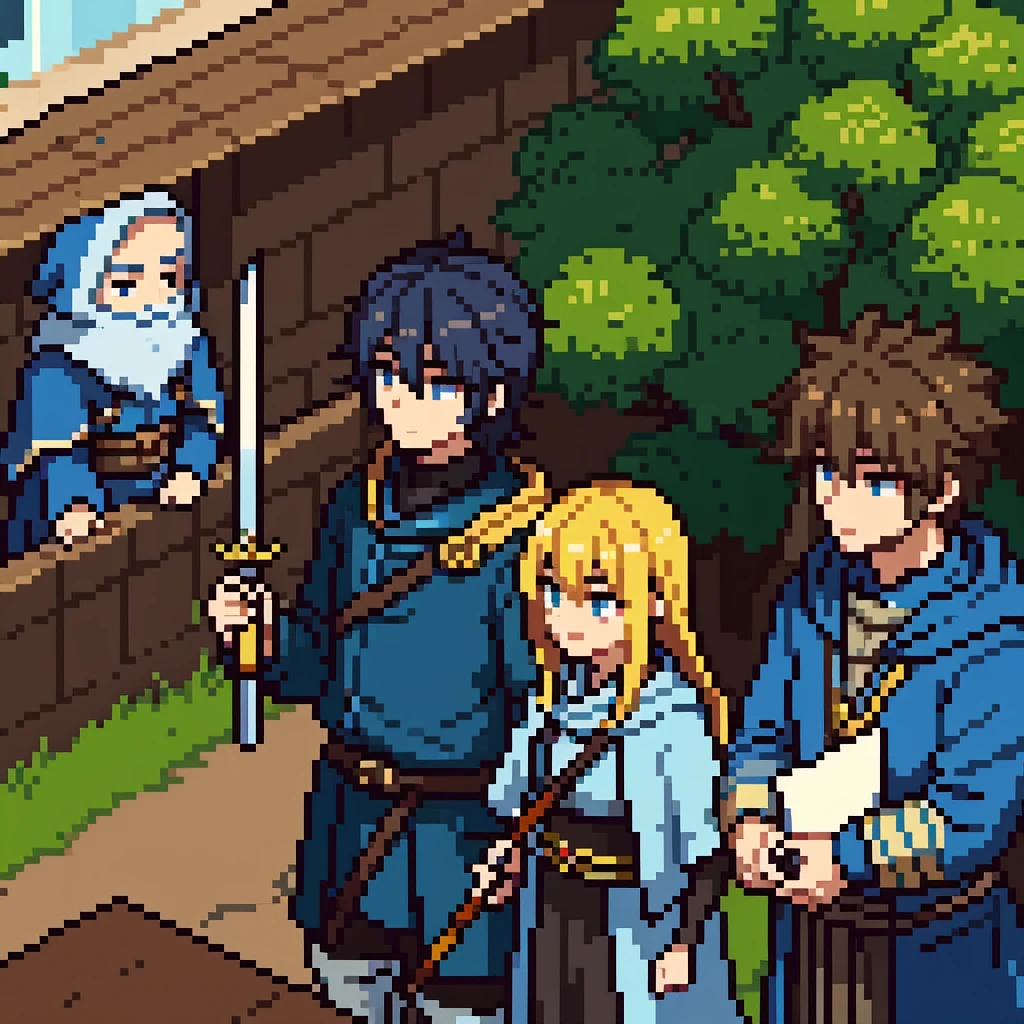 Swordsman(male)、Wizard(female)、hunter(male)、Bard(male)