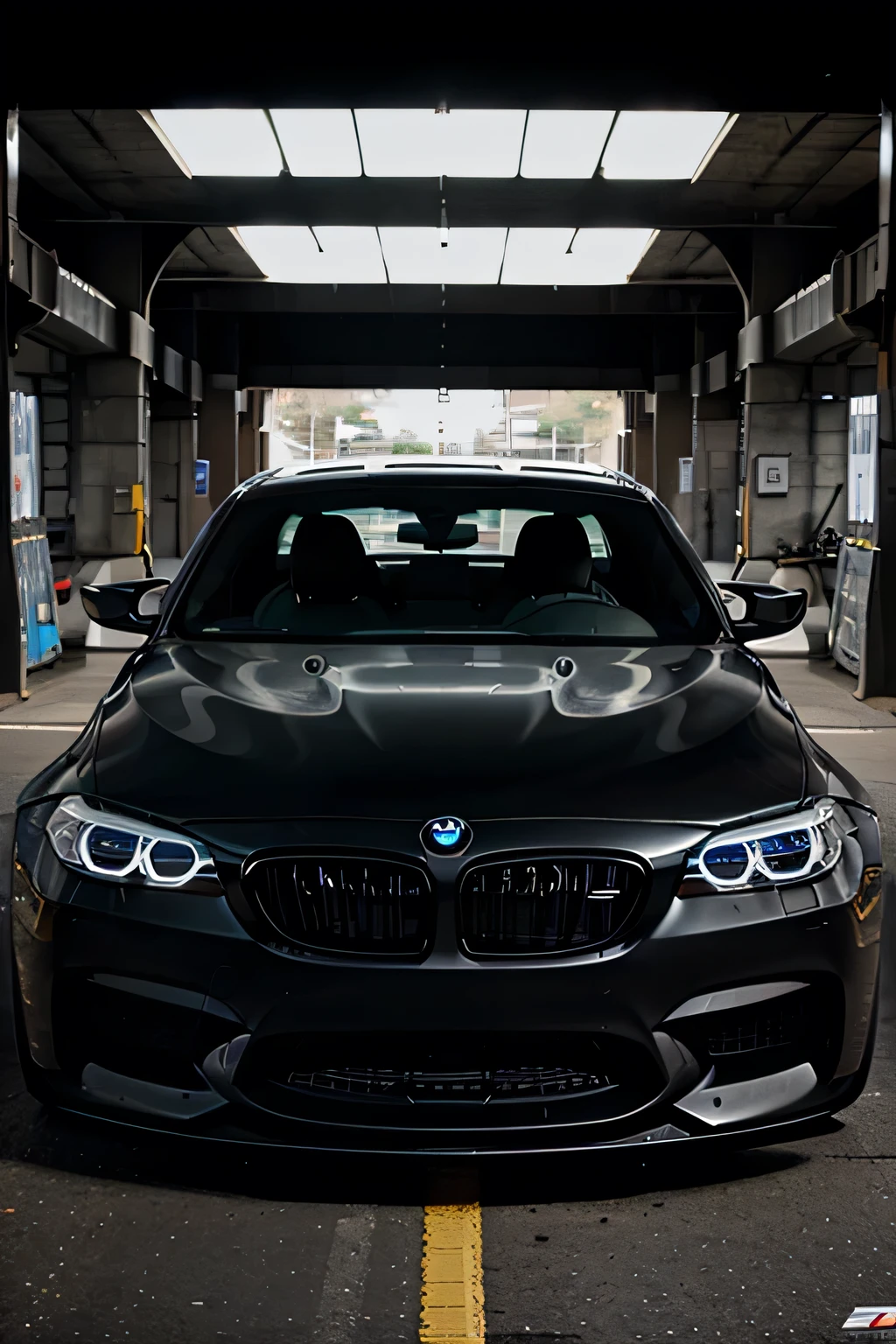 Generate a car image: Bmw m5 f90, black color