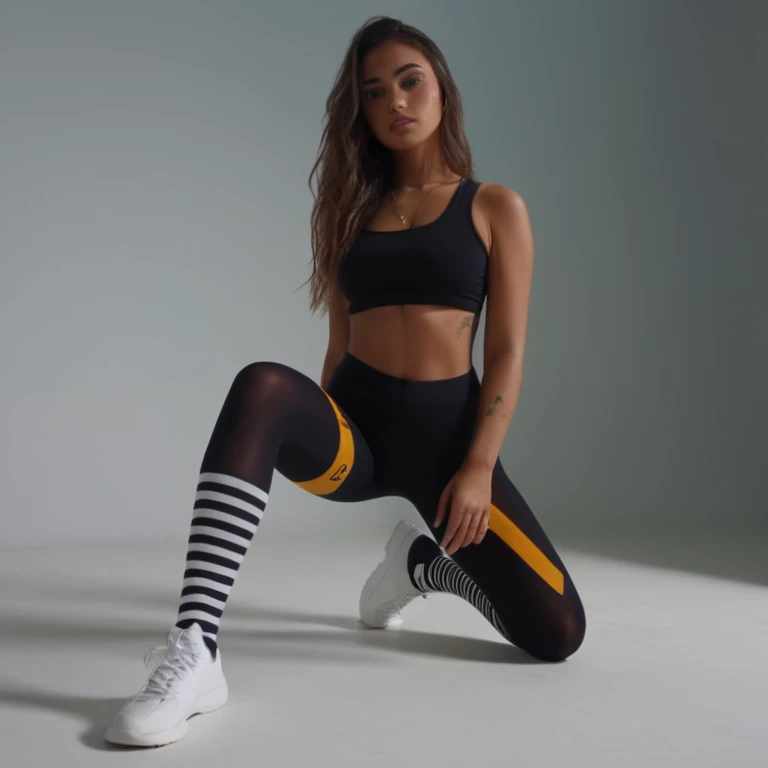 gorgeous young Brazilian women, works, wearing sexy leggings and long socks, full body, beautiful face, masterpiece, best quality, ultra-detailed, solo, shadow, contrast, cinematic light, side lighting, ultra high resolution, best shadow, RAW, 4k, 85mm, shallow depth field, kodak vision color, extreme detail, cinematographer_\(ultra\), photorealistic, realistic, post-process, maximum detail, view, real life , ultra realistic, photorealism, cinematographer, 8k UHD, cinematographer

