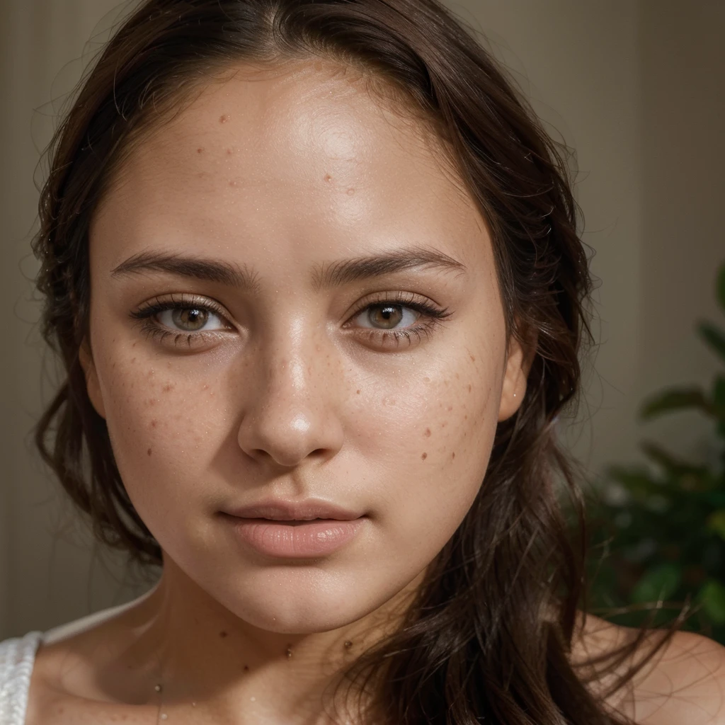 a beautiful latina woman, straight dark brown hair, no makeup, few freckles, extremely detailed and realistic facial features, flawless skin, beautiful eyes, (best quality,4k,8k,highres,masterpiece:1.2),ultra-detailed,(realistic,photorealistic,photo-realistic:1.37),award winning portrait photography style