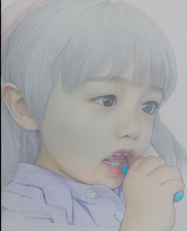 Realistic color photography style、Smiling emphasizes nasolabial folds. Make the chin a little thinner and accentuate the nasolabial folds.、I want it to look more like a color photograph.............。3 year old boy, Xu々To、Clearly visible、鼻から口Toかけての深いほうれい線を強調します、Generate left and right dimples、Show me your beautiful smile.。Make your eyes look cute with double eyelids.Playing with mommy's lipstick、A cute boy、両方の瞳を綺麗To生成する