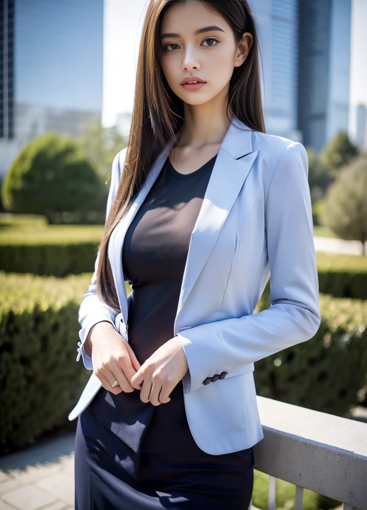 24year old beautiful girl、Beauty、Japanese、cute、beautiful girl、slim、Highest quality、Realistic、16K、panoramic、((Best Quality, 8k, Masterpiece: 1.3)), 1 girl, full body, slim face, beautiful woman, plant, Sexy pose, Blur the background, concentrate,On the roof of a building
(((masterpiece))), ((Highest quality)), ((Exquisitely crafted)), ((surreal)), An absurd solution, Mature Woman, Mature Woman, perspective, Very detailed, shape, One Girl, ((Larger breasts)), Perfect hands, Detailed fingers, Beautiful attention to detail, Permalong hair,Navy tight suit, Blue eyes, name tag, chief executive officer（chief executive officer（CEO））, (business suit:1.2), Open blazer, shirt, Tight Skirt,, Earrings, Detailed Background, Bedroom, Perfect Eyes, 