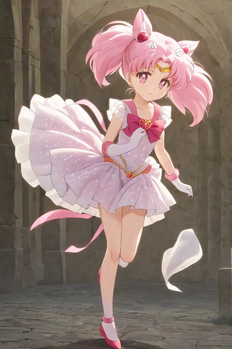 10 year old girl underwear,Chibiusa、Realistic bloomers made from patterned cotton fabric, Medieval one-piece dress with panniers, Fabric Realism, Low - Angle, I see bloomers, Pull up the dress by hand, Strong winds, Translucent slip, Translucent slip, tights, Highest quality, whole body