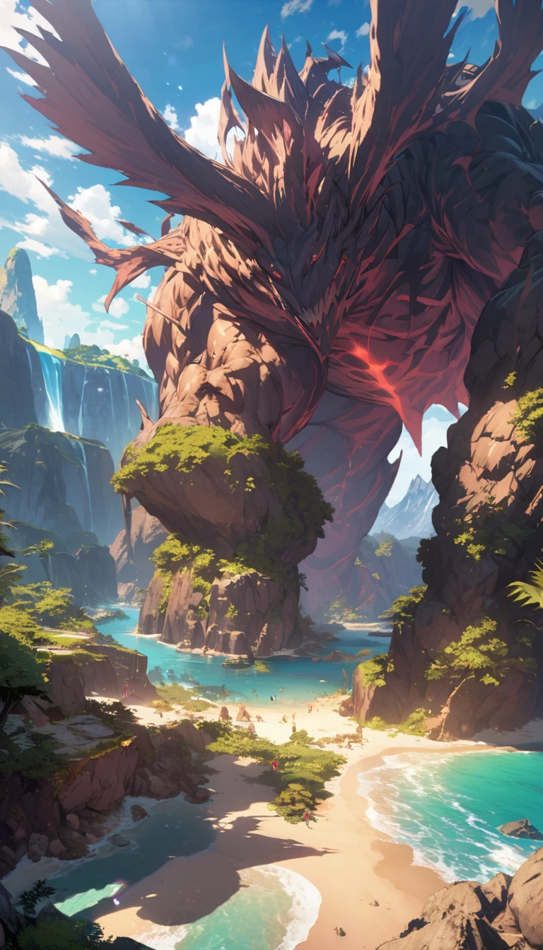 Mysterious Island,High Saturation,CG Art, Makoto Shinkai's photo, pure, Concept Art, Lofi Art style,Shinkai Makoto animation art style, Lofi Art, Beautiful anime scene, Anime Landscape, Detailed scenery, Makoto Shinkai's style, Makoto Shinkai's style, Enhance Details