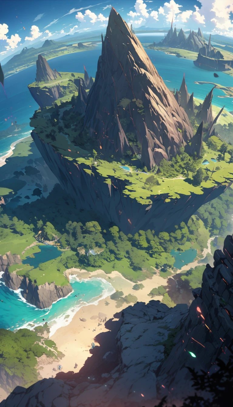 Mysterious Island，High Saturation，CG Art， Makoto Shinkai&#39;s photo, pure, Concept Art, Lofi Art style，Shinkai Makoto animation art style, Lofi Art, Beautiful anime scene, Anime Landscape, Detailed scenery, Makoto Shinkai&#39;s style, Makoto Shinkai&#39;s style, Enhance Details