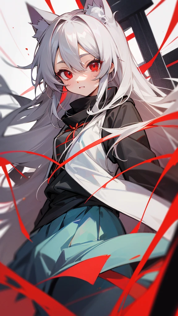 Highest quality I have long hair Gray Hair Hina Sorazaki Red eyes I don't have anything Odd Eye kind Cat ear One person