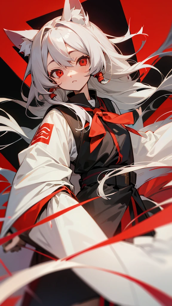 Highest quality I have long hair Gray Hair Hina Sorazaki Red eyes I don't have anything Odd Eye kind Cat ear One person