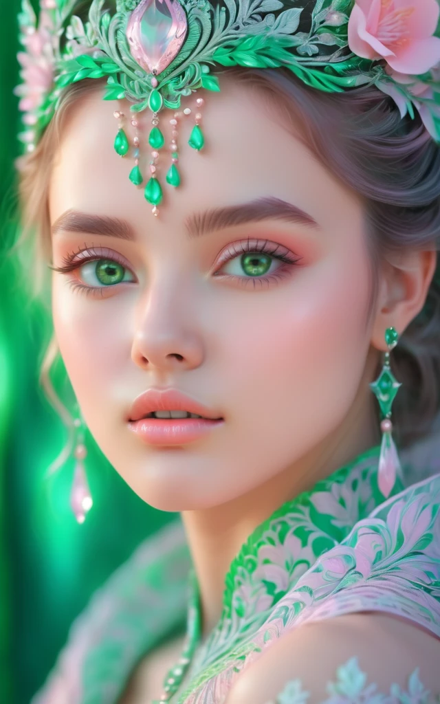 (best quality, 4K, 8K, high-resolution, masterpiece), ultra-detailed, colorful pastel, beautiful young woman, digital art, detailed facial features, light pink tones, emerald tones, charming character illustrations, soft focus, intricate design, gentle expression, ethereal atmosphere, vibrant colors, delicate details, artistic elegance, high detail, high resolution.
(best quality, 4K, 8K, high-resolution, masterpiece), ultra-detailed, colorful pastel, beautiful young woman, digital art, detailed facial features, light pink tones, emerald tones, charming character illustrations, soft focus, intricate design, gentle expression, ethereal atmosphere, vibrant colors, delicate details, artistic elegance, high detail, high resolution.