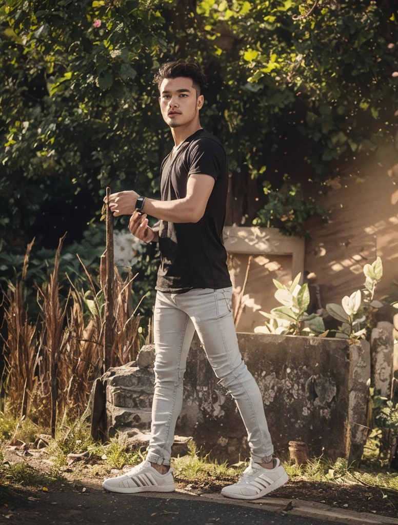 Change background sky light and white color shirt and hair styles and day click photo handsome boy cute boy realistic face hd photo ultra high quality 4k photo