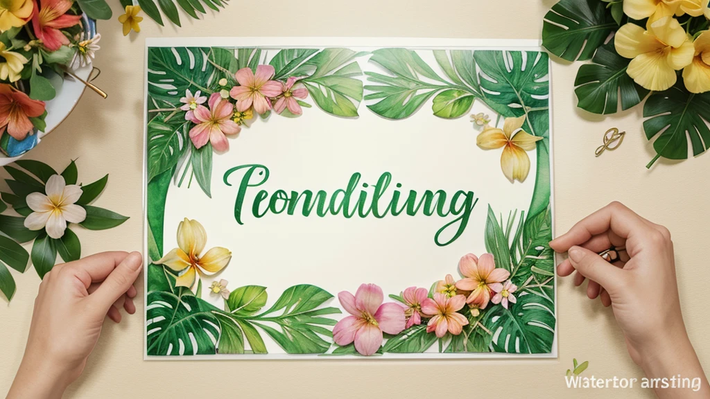 Watercolor of Tropical spring floral green leaves and flowers s isolated on transparent png background, bouquets greeting or wedding card decoration