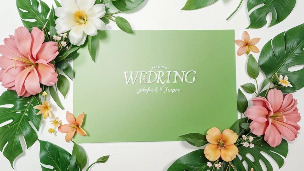 Watercolor of Tropical spring floral green leaves and flowers s isolated on transparent png background, bouquets greeting or wedding card decoration