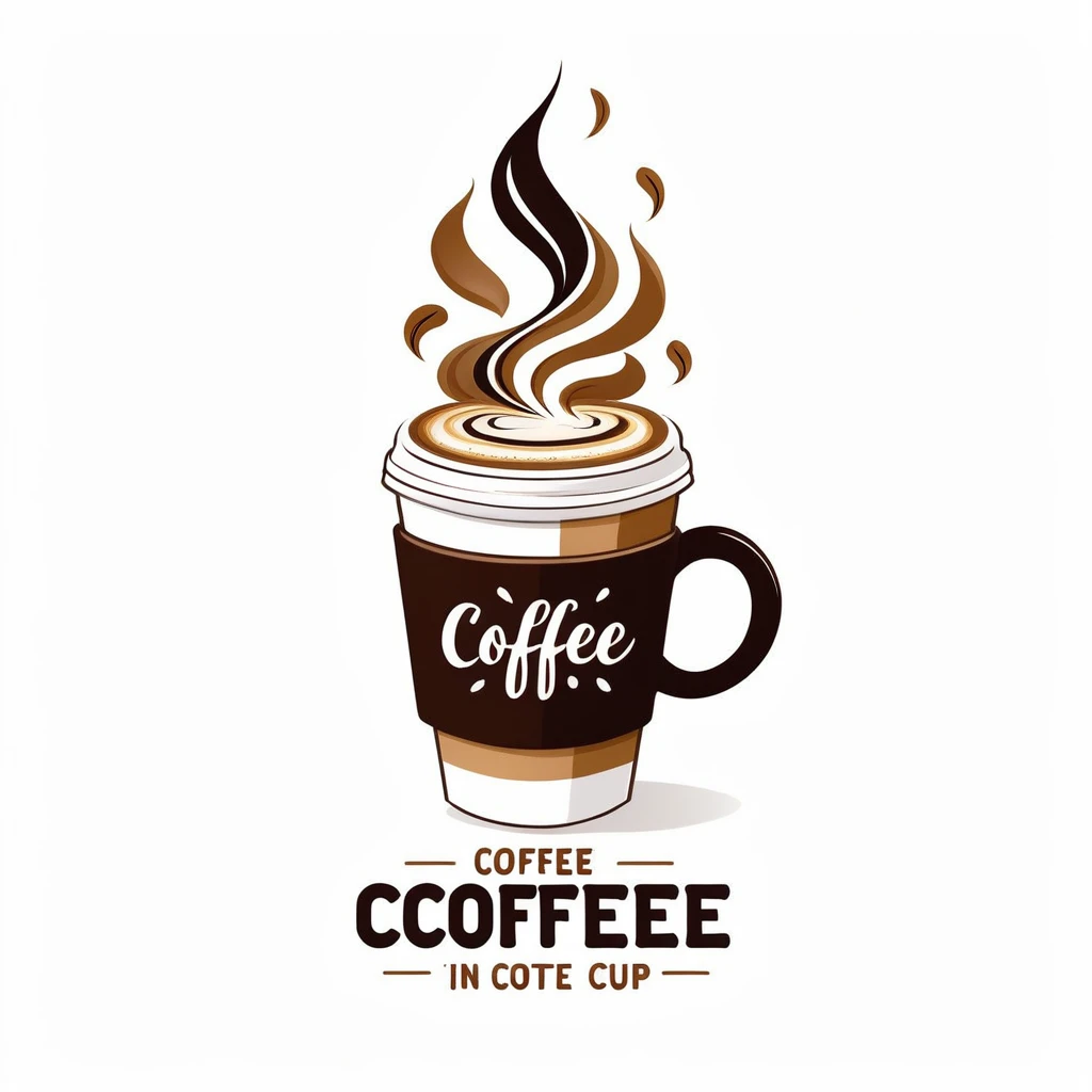 Graphic typography design quotes "
Coffee in a coffee cup background is white
