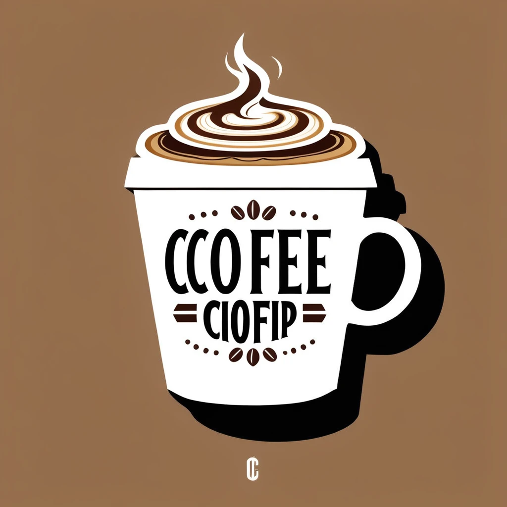 Graphic typography design quotes "
Coffee in a coffee cup background is white