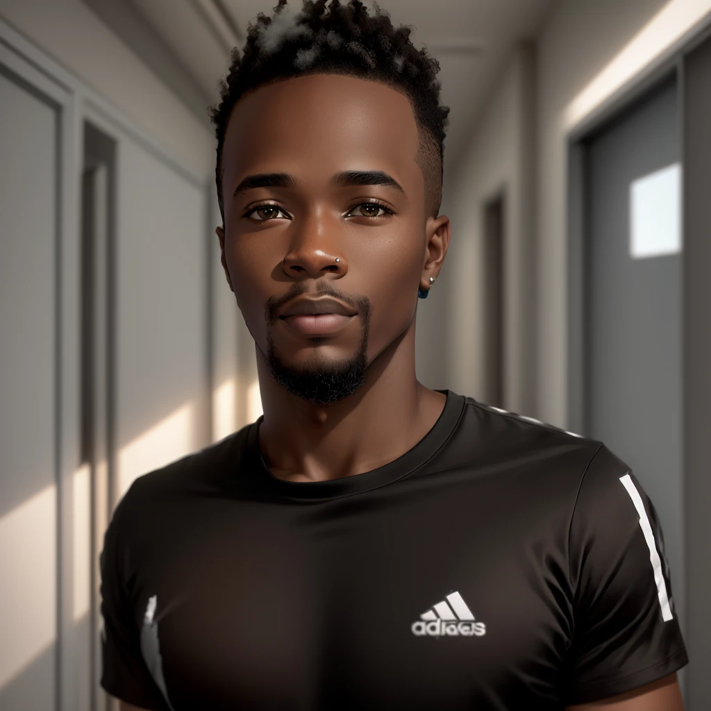 African American man, 22 years old, with a black shirt and a white shirt, I don't study in sunlight, african portrait of jesse pinkman, 2 4 year old man, Prince Adebanji, man has black skin, to Afonsa, Immanuel is still, Alphonse Muca