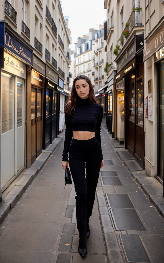 Céer moi une photo réaliste dune rue de paris sans modéle