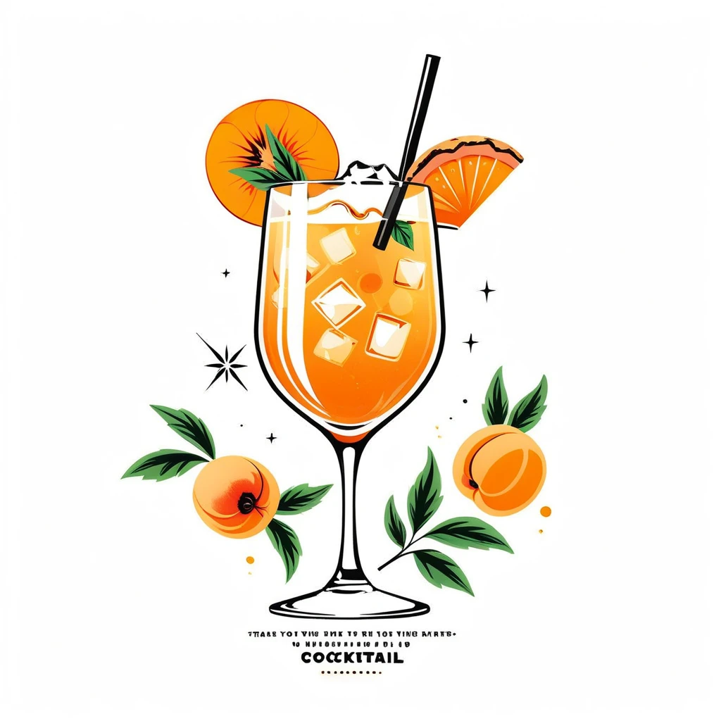 Graphic typography design quotes "
Stylish apricot cocktail background is white