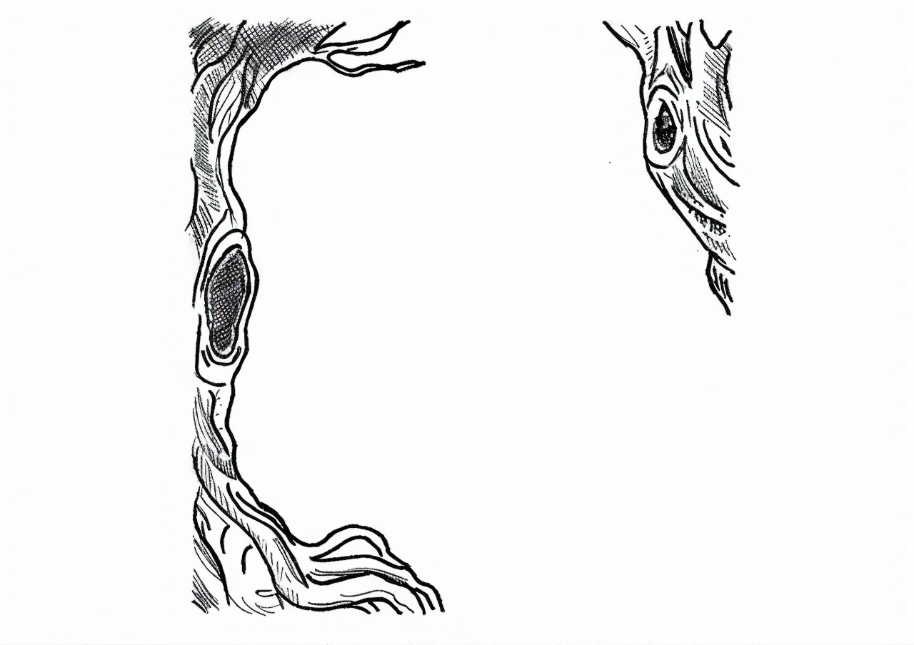 horror，1980s black and white sketch，scary