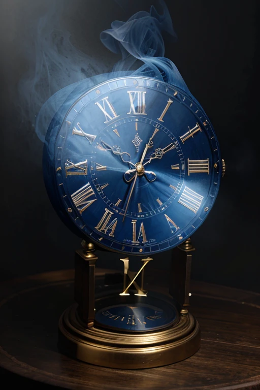 clock with roman numerals magic blue fog