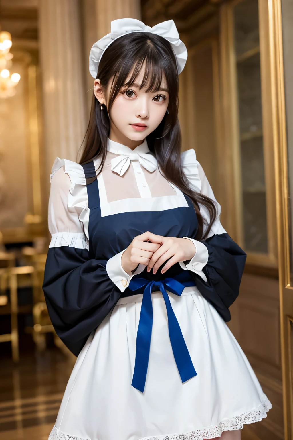 ((Beautiful small face, まどか☆マギカ, magical girl uniform)), Slender, (Small breasts), ribbon, Idol Face, high nose, Narrow waist, Beautiful thighs, ((Detailed eyes and face:1.2, Professional photography techniques)), Detailed hands, The Absolute Realm of Enchantion, Healthy Skin, Ultra-detailed, Cinema Lighting, (Highest quality, masterpiece:1.2, 8K, RAW Photos), Short Hair, (((Cute pose while staring at the viewer, blush))), 