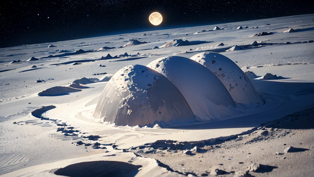 universe飛行士、Lunar Surface、universe、Starry Sky、footprints