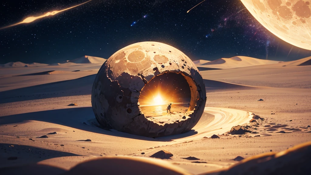 universe飛行士、Lunar Surface、universe、Starry Sky、footprints