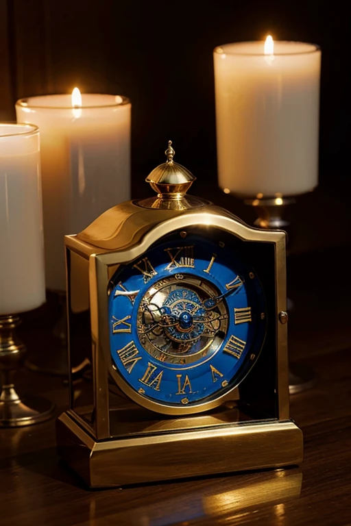 gypsy mystic clock with roman numerals magic blue and gold fog