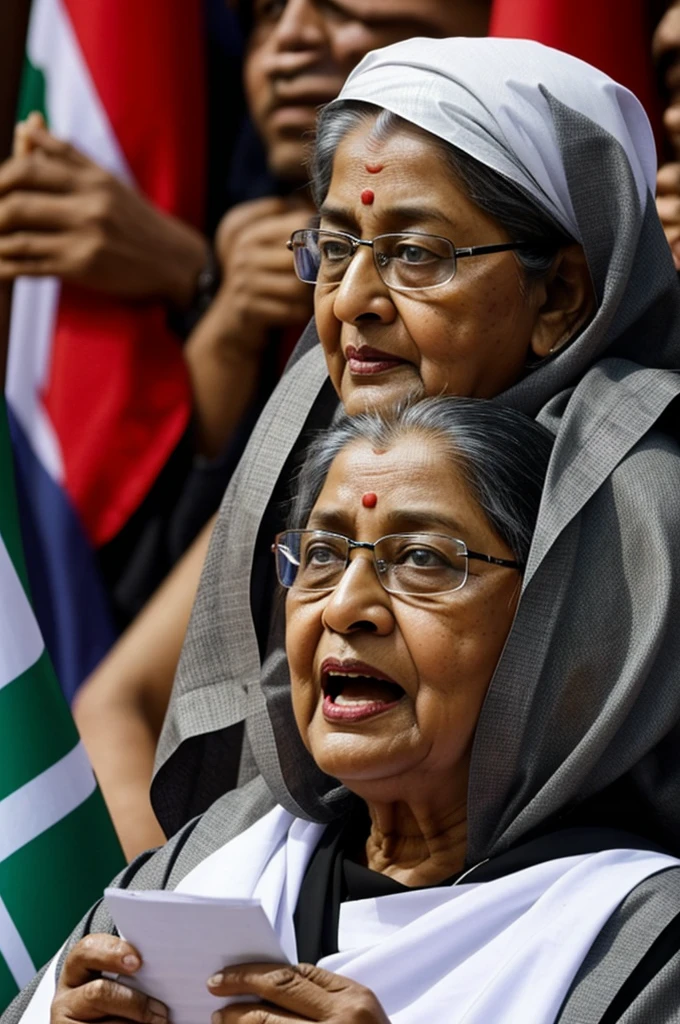 This user intensely hates our Prime Minister Sheikh Hasina and the Student League!      Make this text into a square image which is written in bloody font 
